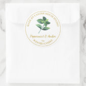 Gouden Zelfgemaakte pepermunt kaars label | Wit (Tas)