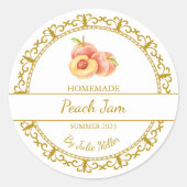 gouden zelfgemaakte perzik jam label (Voorkant)
