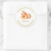 Gouden zelfgemaakte perzik jam label | Wit (Tas)