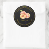 Gouden zelfgemaakte perzik jam label | Zwart (Tas)