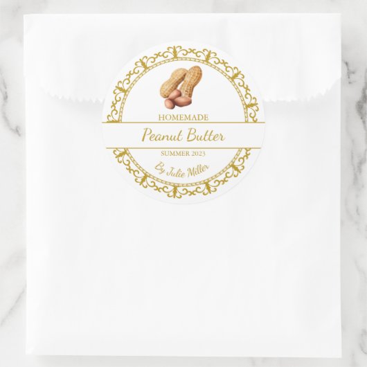 gouden zelfgemaakte pindakaas label (Tas)