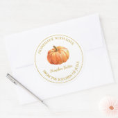 Gouden zelfgemaakte pompoenboterlabel | Wit Ronde Sticker (Envelop)