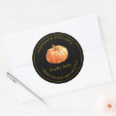 Gouden zelfgemaakte pompoenboterlabel | Zwart Ronde Sticker (Envelop)