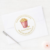 Gouden zelfgemaakte popcorn label | Wit (Envelop)