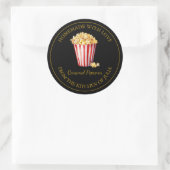 Gouden zelfgemaakte popcorn label | Zwart (Tas)