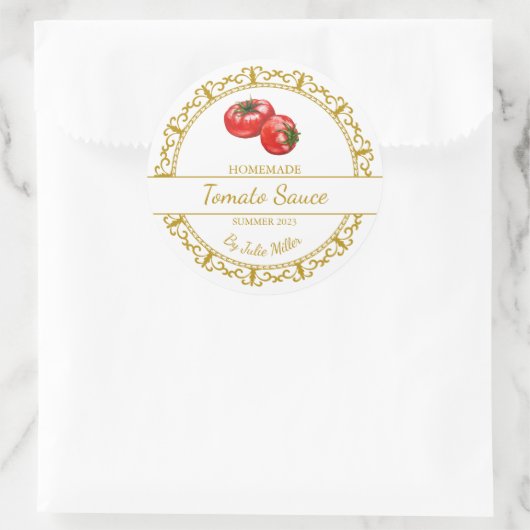  gouden zelfgemaakte tomatensaus label (Tas)