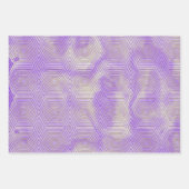 Gouden Zeshoek Geometrisch Patroon Paarse Marmer Inpakpapier Vel (Voorkant 3)