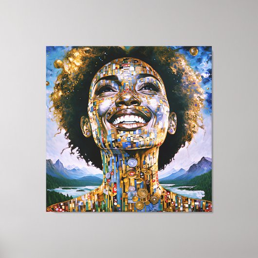 Gouden ziel, oneindige hemel canvas afdruk (Voorkant)