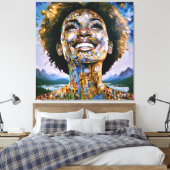 Gouden ziel, oneindige hemel canvas afdruk (Insitu (Slaapkamer))