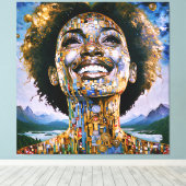 Gouden ziel, oneindige hemel canvas afdruk (Insitu (Houten vloer))