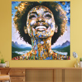 Gouden ziel, oneindige hemel canvas afdruk (Insitu (Woonkamer))