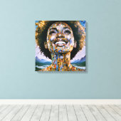 Gouden ziel, oneindige hemel canvas afdruk (Insitu (Houten vloer))