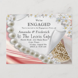 gouden zijde en parels Verloving IV Uitnodiging Briefkaart