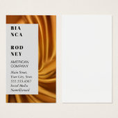 Gouden Zijde Stof in een Prop Visitekaartje (Voorkant /achterkant)