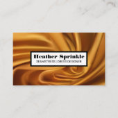 Gouden zijde stof | naaister | Op maat Visitekaartje (Voorkant)