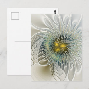 Gouden Zilveren Bloem Fantasy Abstracte Fractale K Briefkaart