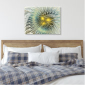 Gouden Zilveren Bloem Fantasy abstracte Fractale K Canvas Afdruk (Insitu (Slaapkamer))