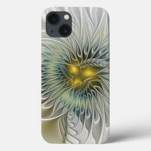Gouden Zilveren Bloem Fantasy abstracte Fractale K Case-Mate iPhone Case (Achterkant)