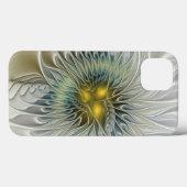 Gouden Zilveren Bloem Fantasy abstracte Fractale K Case-Mate iPhone Case (Achterkant (horizontaal))