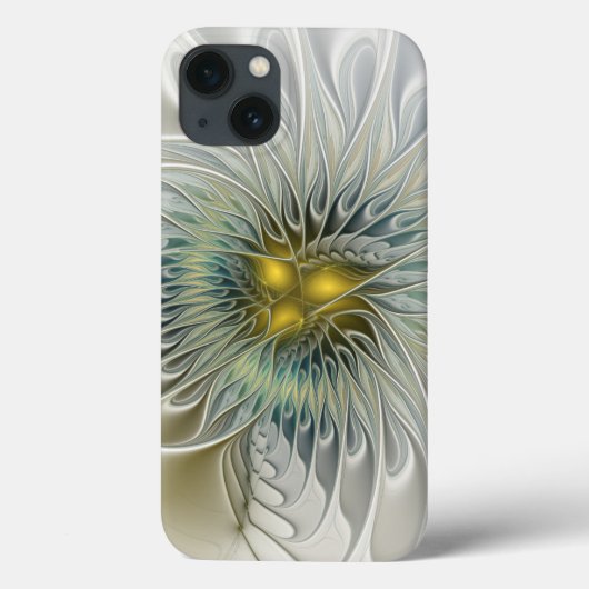 Gouden Zilveren Bloem Fantasy abstracte Fractale K Case-Mate iPhone Case (Achterkant)