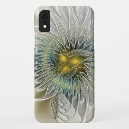 Gouden Zilveren Bloem Fantasy abstracte Fractale K Case-Mate iPhone Case (Achterkant)