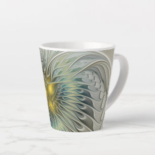 Gouden Zilveren Bloem Fantasy Abstracte Fractale K Latte Mok