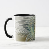 Gouden Zilveren Bloem Fantasy Abstracte Fractale K Mok (Links)