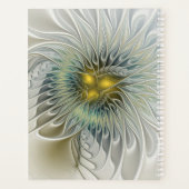Gouden Zilveren Bloem Fantasy Abstracte Fractale K Planner (Achterkant)