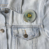 Gouden Zilveren Bloem Fantasy abstracte Fractale K Ronde Button 5,7 Cm (In situ)