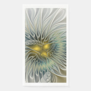 Gouden Zilveren Bloem Fantasy abstracte Fractale K Servet