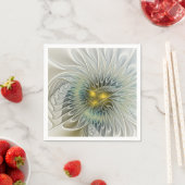 Gouden Zilveren Bloem Fantasy abstracte Fractale K Servetten (Insitu)