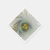 Gouden Zilveren Bloem Fantasy abstracte Fractale K Servetten (Hoek)