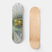 Gouden Zilveren Bloem Fantasy abstracte Fractale K Skateboard (Voorkant)