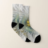 Gouden Zilveren Bloem Fantasy Abstracte Fractale K Sokken (Paar)