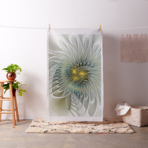 Gouden Zilveren Bloem Fantasy Abstracte Fractale K Stof