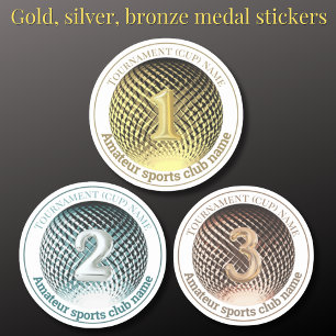 Gouden zilveren bronzen medaille winnaar ronde Sti Sticker