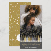 Gouden & Zilveren Bubbelende Flessen Modern Nieuwj Feestdagenkaart (Voorkant / Achterkant)