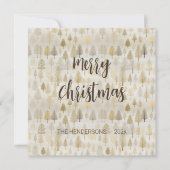 Gouden zilveren dennenbomen Kerst Kaart (Voorkant)