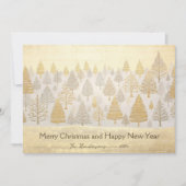 Gouden zilveren dennenbomen Kerst Kaart (Voorkant)