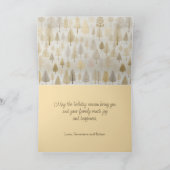 Gouden zilveren dennenbomen Kerst Kaart (Binnen)