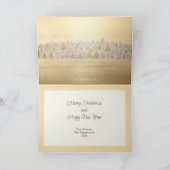 Gouden zilveren dennenbomen Kerst Kaart (Binnen)