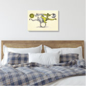 Gouden & Zilveren Draken Canvas Afdruk (Insitu (Slaapkamer))
