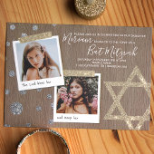 Gouden & Zilveren Glitter Bat Mitzvah Uitnodiging