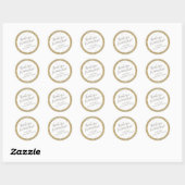 Gouden Zilveren Glitter Bedankt Verjaardags Favori Ronde Sticker (Vel)