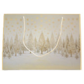 Gouden Zilveren Kerstbomen Gift Bag Groot Cadeauzakje (Voorkant)