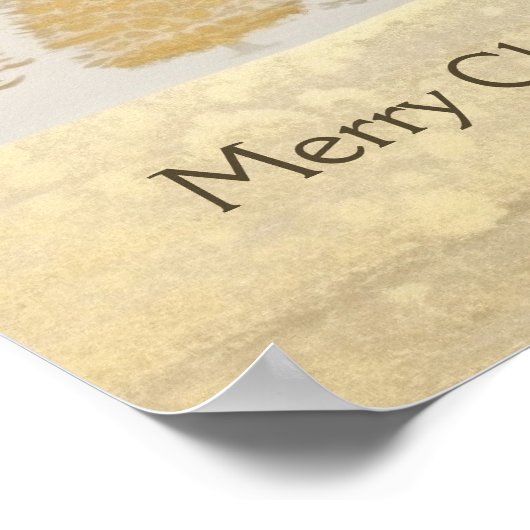 Gouden zilveren kerstbomen poster (Hoek)