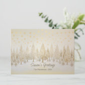 Gouden Zilveren Kerstbomen Seizoen Groeten Kaart (Staand voorkant)