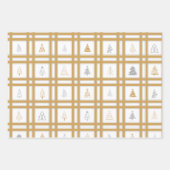 Gouden & Zilveren Kerstboom Verpakkende Document B Inpakpapier Vel (Voorkant 3)