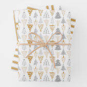 Gouden & Zilveren Kerstboom Verpakkende Document B Inpakpapier Vel (In situ)