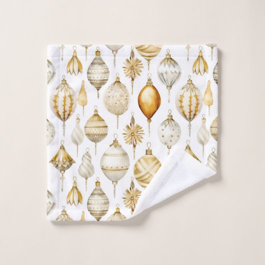 Gouden Zilveren Kerstversieringen Bad Handdoek (Wasdoekje)